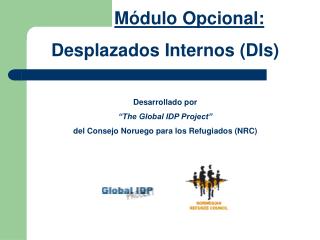 M ó dulo O pcional : Desplazados Internos (DIs) Desarrollado por “The Global IDP Project”