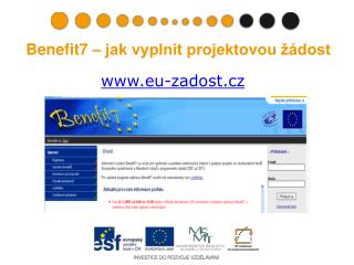 Benefit7 – jak vyplnit projektovou žádost