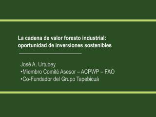 La cadena de valor foresto industrial: o portunidad de inversiones sostenibles