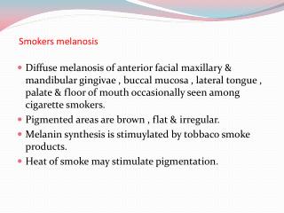 Smokers melanosis