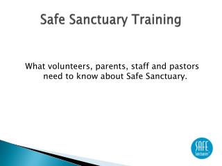 Safe Sanctuary Training