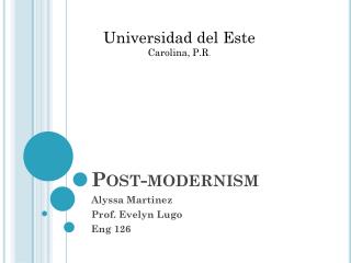 Post- modernism
