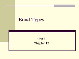 Bond Types