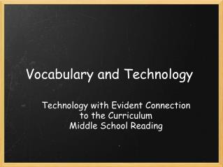 Vocabulary and Technology 