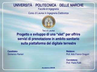 UNIVERSITÀ POLITECNICA DELLE MARCHE Facoltà di Ingegneria