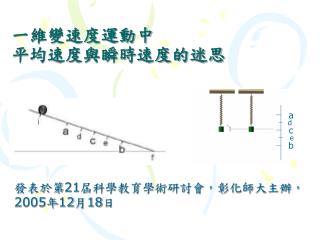 一維變速度運動中 平均速度與瞬時速度的迷思