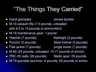 “The Things They Carried”