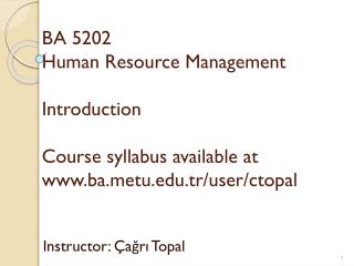 Instructor: Çağrı Topal