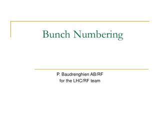 Bunch Numbering