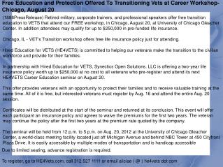 Free Education and Protection Offered To Transitioning Vets