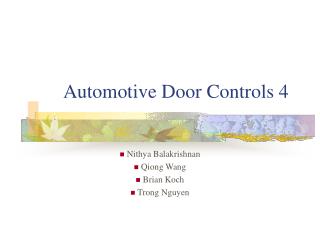 Automotive Door Controls 4