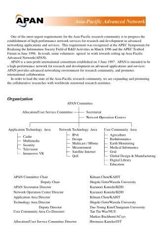 APAN Committee Chair		Kilnam Chon/KAIST