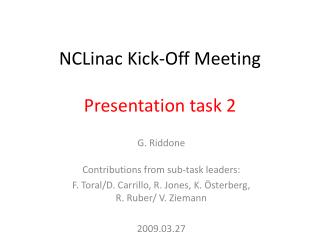 NCLinac Kick-Off Meeting Presentation task 2