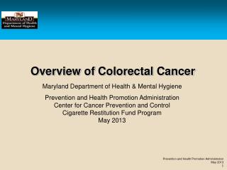 Overview of Colorectal Cancer