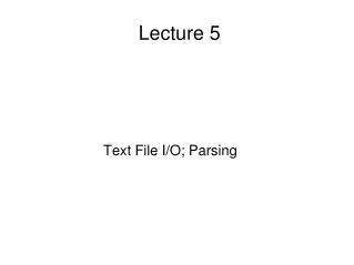 Lecture 5