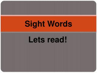 Sight Words