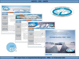 CBS Expert Team on Integrated Data Management – WMO - 15-18 December 2003