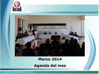 Marzo 2014 Agenda del mes