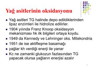 Yağ asitlerinin oksidasyonu