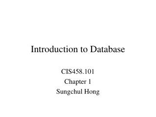 Introduction to Database