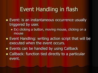 Event Handling in flash