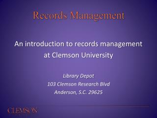 Records Management