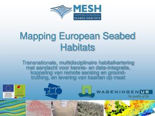 Mapping European Seabed Habitats