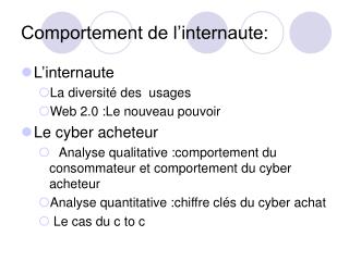 Comportement de l’internaute: