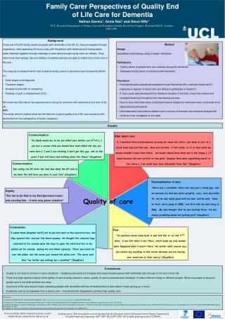 Family Carer Perspectives of Quality End of Life Care for Dementia