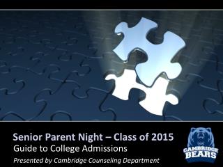 Senior Parent Night – Class of 2015