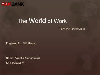 The World of Work