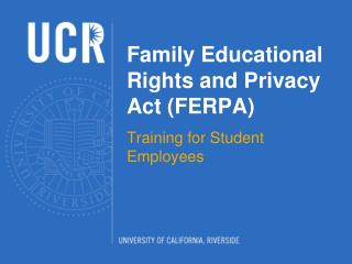 Family Educational Rights and Privacy Act (FERPA)