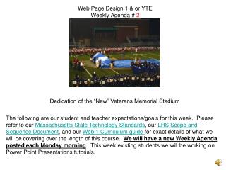 Web Page Design 1 &amp; or YTE Weekly Agenda # 2