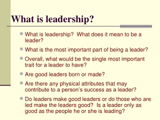 What is leadership?