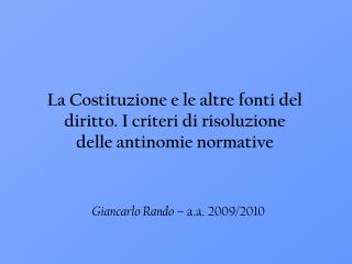 Giancarlo Rando – a.a. 2009/2010