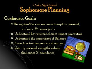 Drake High School Sophomore Planning
