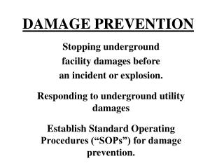 DAMAGE PREVENTION