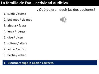 La familia de Eva – actividad auditiva