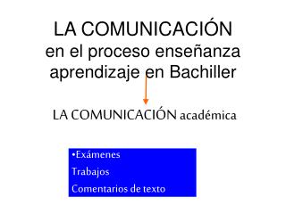 LA COMUNICACIÓN en el proceso enseñanza aprendizaje en Bachiller