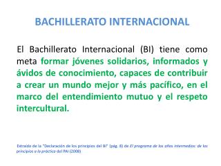 BACHILLERATO INTERNACIONAL