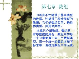 第七章 数组