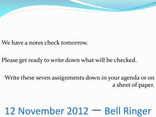 12 November 2012 一 Bell Ringer