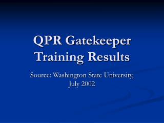 QPR Gatekeeper Training Results