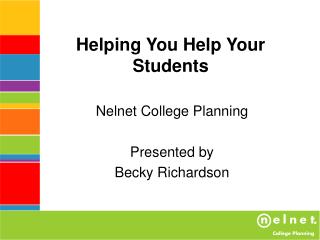 Helping You Help Your Students