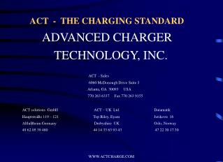 ACT - THE CHARGING STANDARD