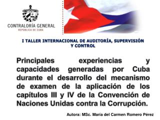 I TALLER INTERNACIONAL DE AUDITORÍA, SUPERVISIÓN Y CONTROL