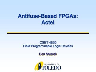 CSET 4650 Field Programmable Logic Devices