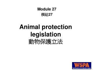 Animal protection legislation 動物保護立法