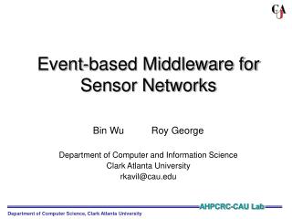 Event-based Middleware for Sensor Networks
