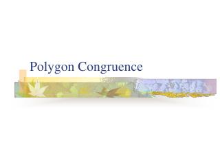Polygon Congruence